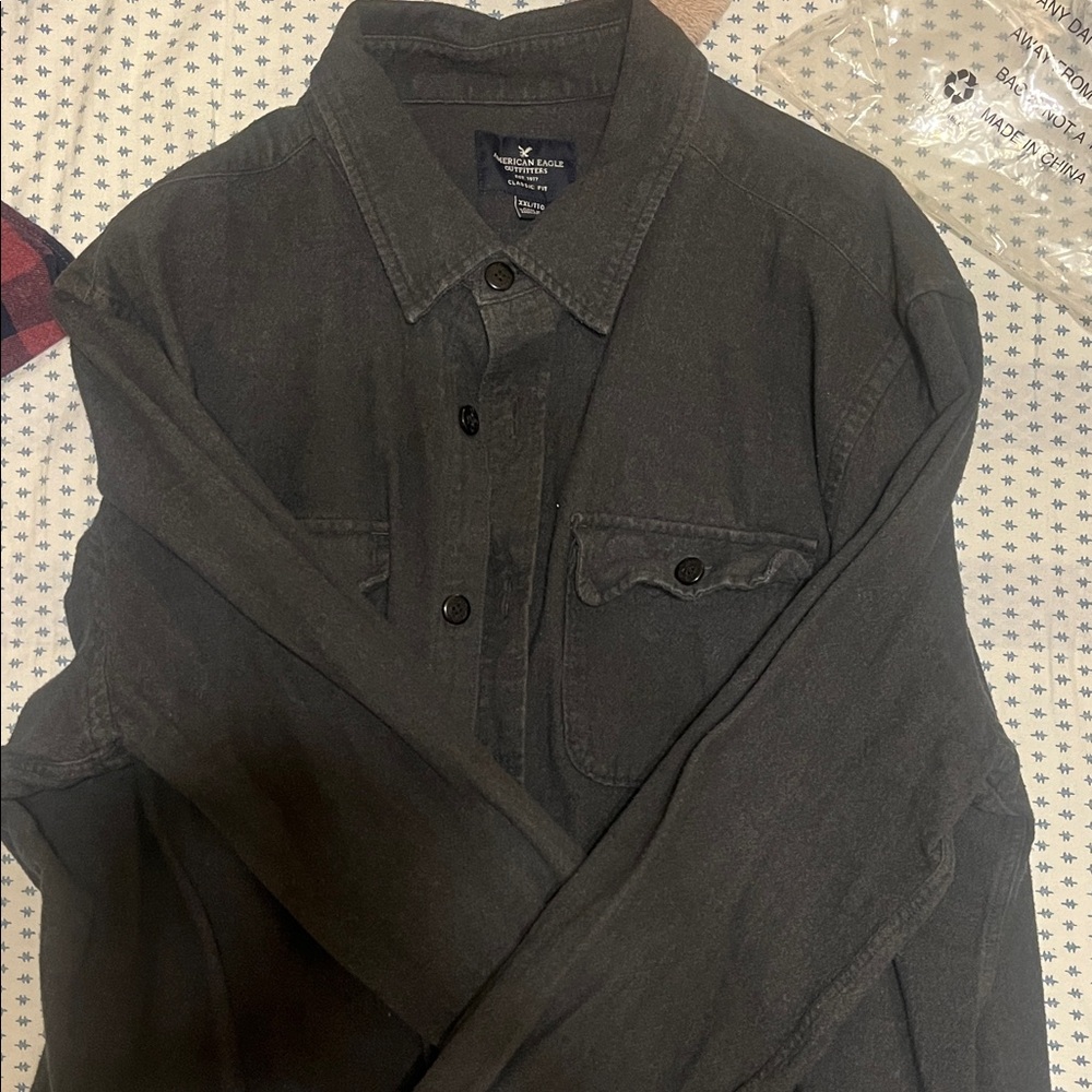 American Eagle Outfitters Charcoal Shirt Jacket